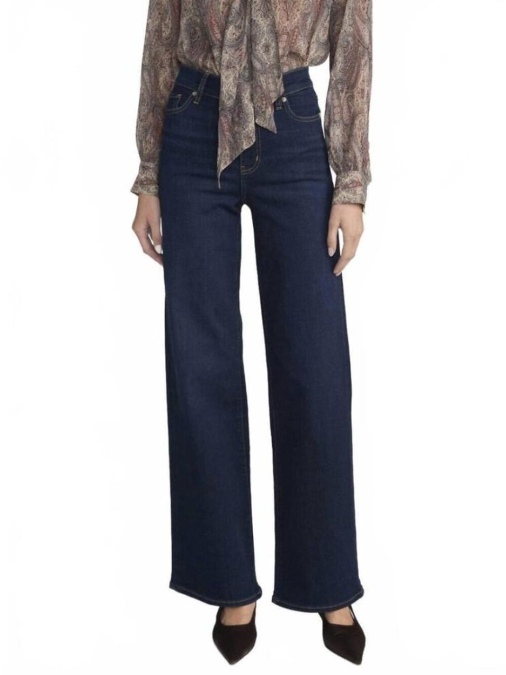 Frame Le Slim Palazzo Jeans Fairway Dark Wash Blue Straight Leg Size 27 NWOT